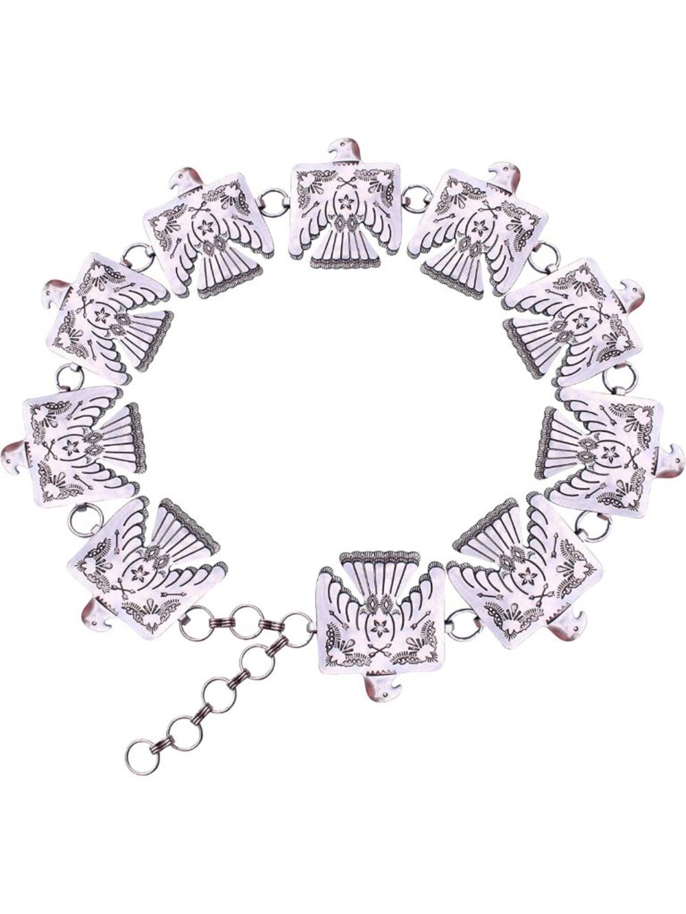 Stylish Western Metal Concho Thunderbird Waist Belt - Unique Fashion Accessory